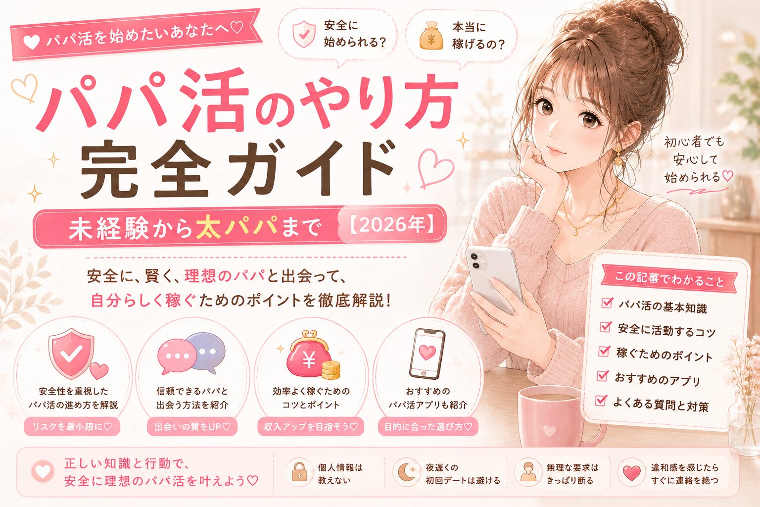 パパ活のやり方完全ガイド｜未経験から太パパまで7ステップ【2026年】