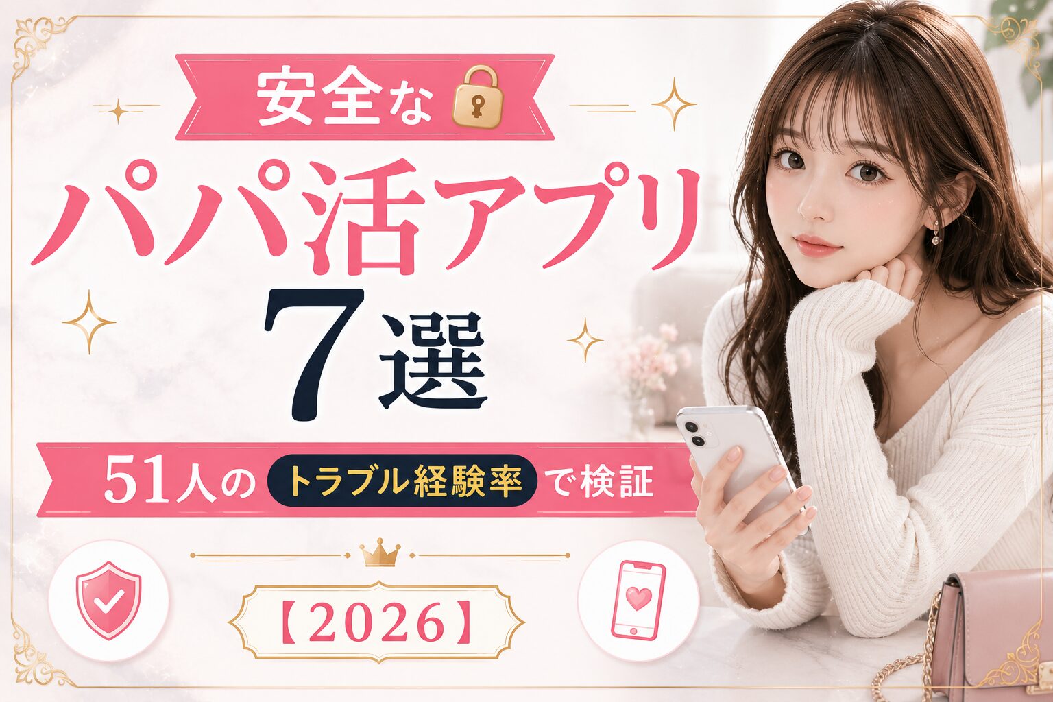 安全なパパ活アプリ7選｜51人のトラブル経験率で検証【2026】