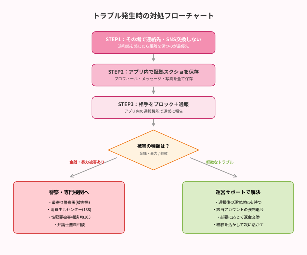 トラブル発生のフローチャート