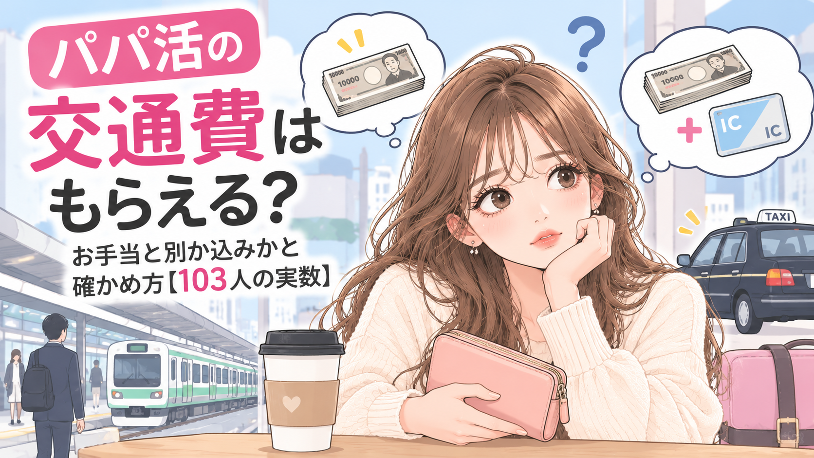 パパ活の交通費はもらえる？お手当と別か込みかと確かめ方【103人の実数】