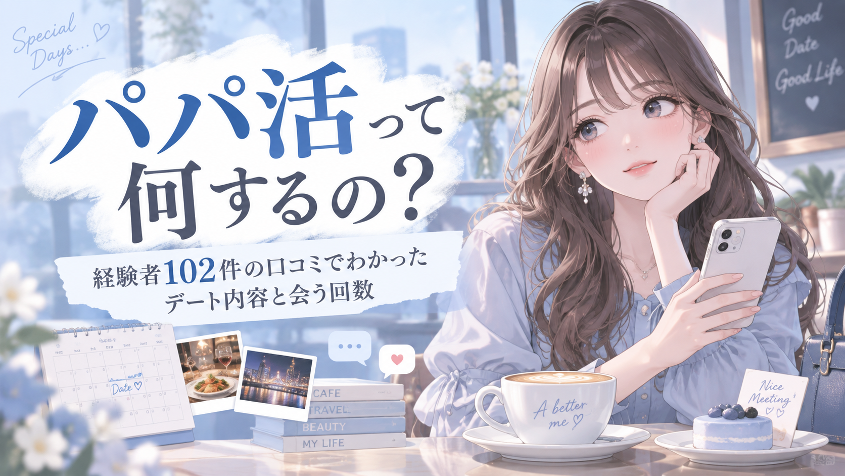 パパ活って何するの？経験者102件の口コミでわかったデート内容と会う回数