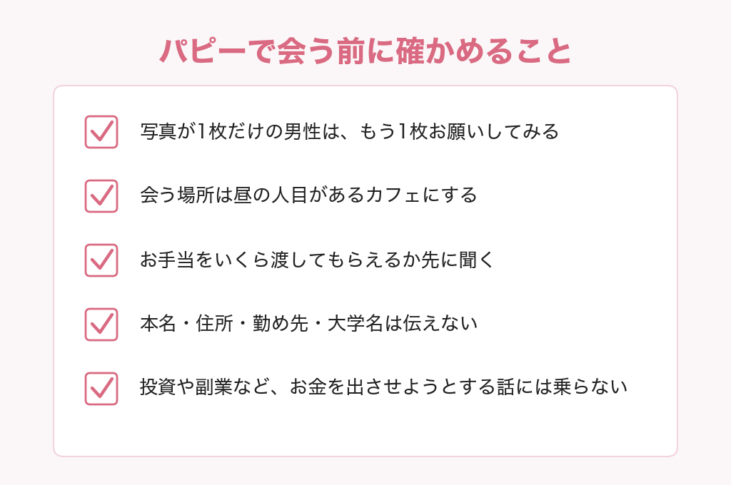 パピーで会う前に確かめることのチェックリスト