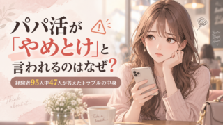 パパ活が「やめとけ」と言われるのはなぜ?経験者95人中47人が答えたトラブルの中身