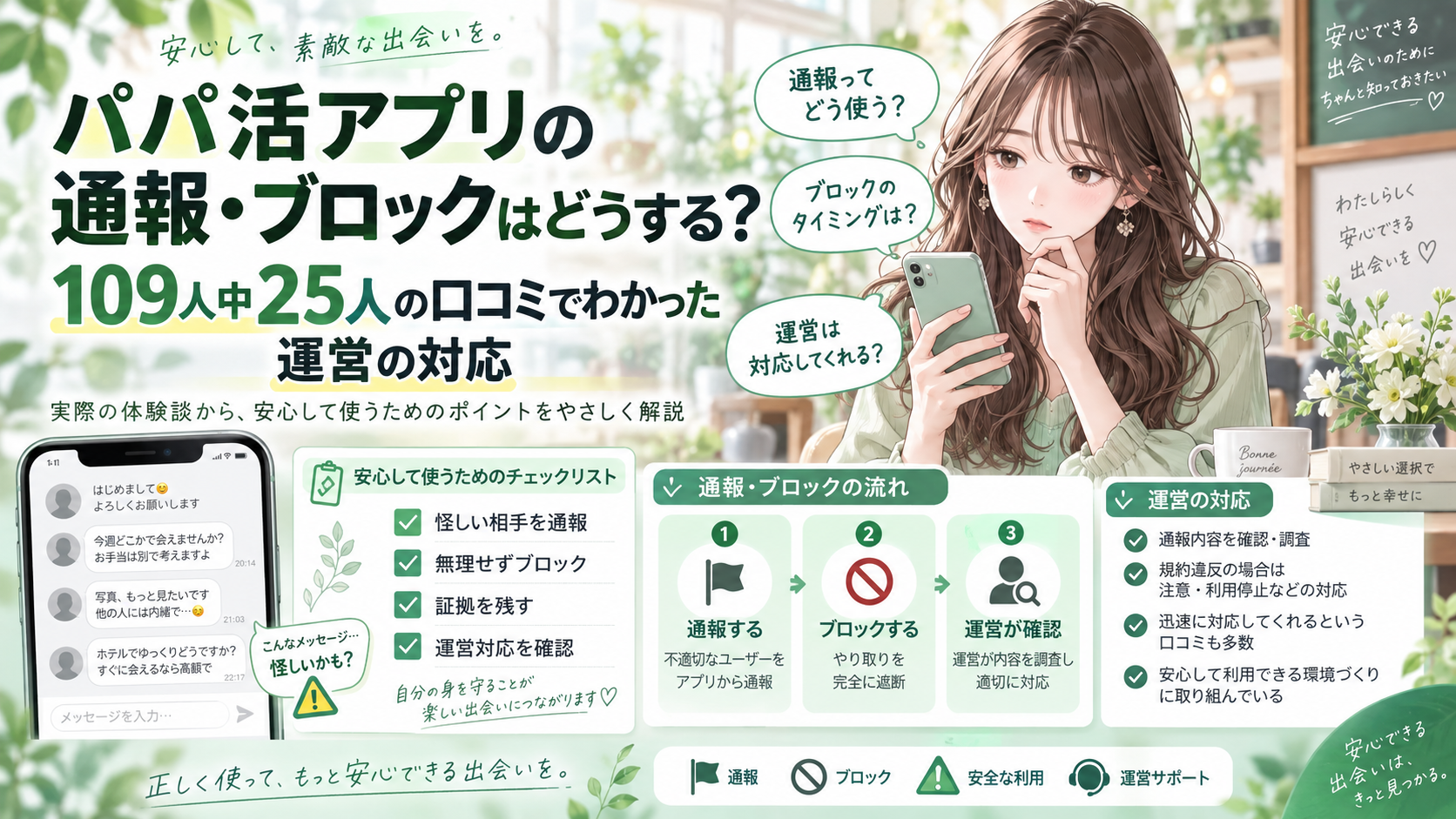 パパ活アプリの通報・ブロックはどうする？109人中25人の口コミでわかった運営の対応
