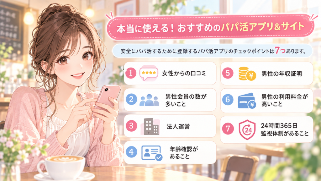 パパ活アプリの7つのチェックポイント
