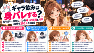 ギャラ飲みは身バレする？知り合い・会社にバレる4つの原因と対策【経験者205人の調査】