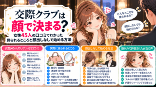 交際クラブは顔で決まる?女性45人の口コミでわかった見られるところと顔出しなしで始める方法