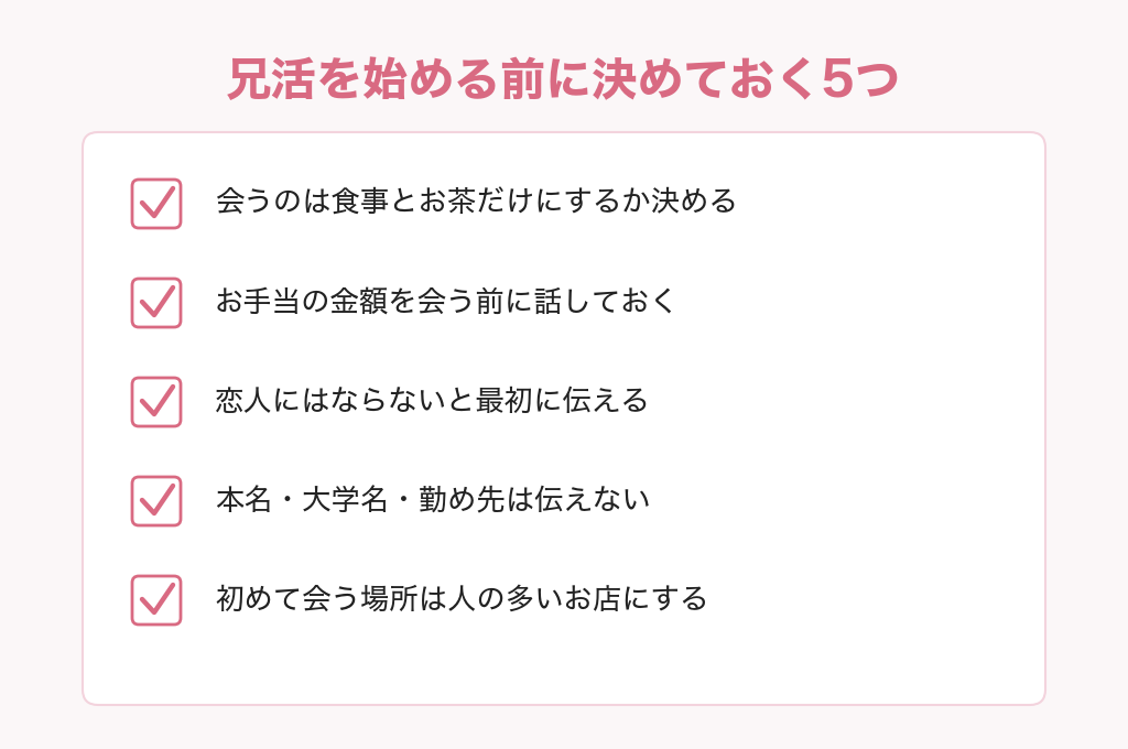 兄活を始める前に決めておく5つのチェックリスト