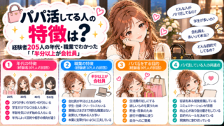 パパ活してる人の特徴は?経験者205人の年代・職業でわかった「半分以上が会社員」